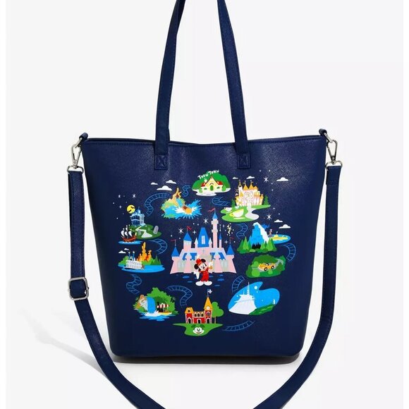 Loungefly Disneyland 65th Anniversary Tote BoxLunch Exclusive New - Picture 2 of 5